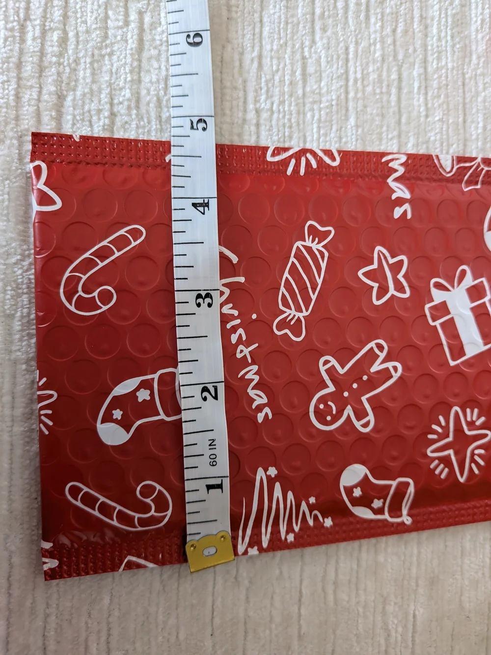Red White Christmas Bubble Mailer Envelopes 5